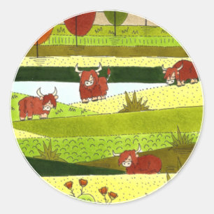 Adesivo Crianças - Vacas Do Planalto Queda Envelope Fazen