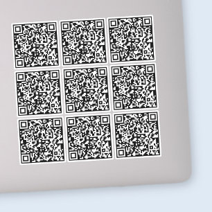 Adesivo Criar 9 códigos QR digitalizáveis branco preto ins