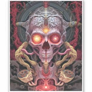 Adesivo Criatura de alienígena - Arte de horror surreal