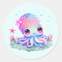 Adesivo Criatura do Mar de Octopus Cute