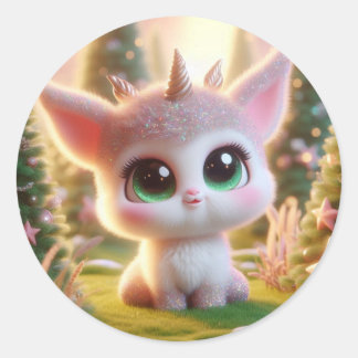 Adesivo Criatura Fofa Com Três Cornos