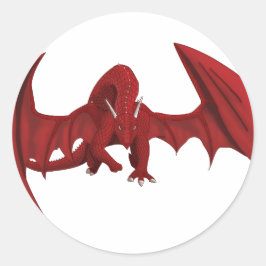 Adesivo Criatura majestosa da fantasia do dragão vermelho