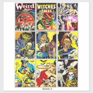 Adesivo criaturas monstros amedrontam histórias em quadri