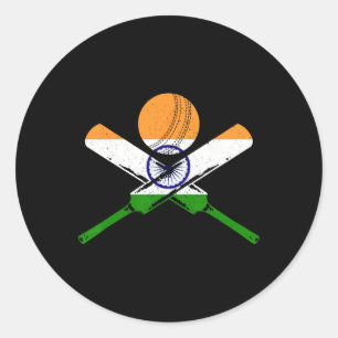 Adesivo Cricket Índia Bandeira Indiana Antiga Críquete