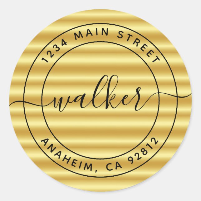 Adesivo Crie o seu próprio endereço de retorno circular (Frente)