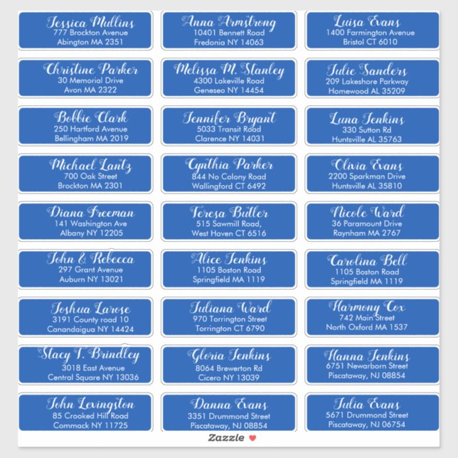 Adesivo Crie Seu Próprio Endereço Convidado Cobalt Blue (Folha)