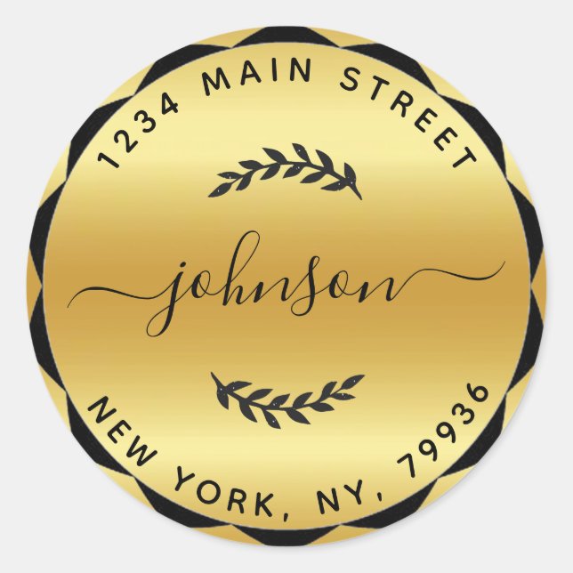 Adesivo Crie seu próprio endereço de devolução circular Do (Frente)