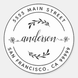 Adesivo Crie Seu Próprio Endereço de Devolução Clássico Cl