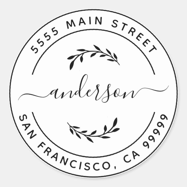 Adesivo Crie seu próprio endereço de devolução clássico re (Frente)