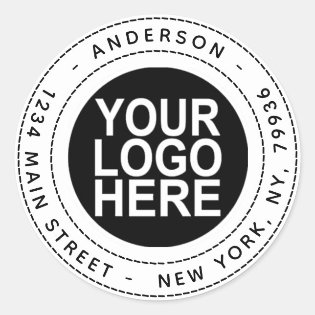 Adesivo Crie seu próprio endereço de devolução com o logot (Frente)