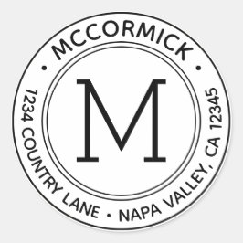 Adesivo Crie seu próprio endereço de devolução de monogram