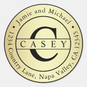 Adesivo Crie seu próprio endereço de devolução do Monogram