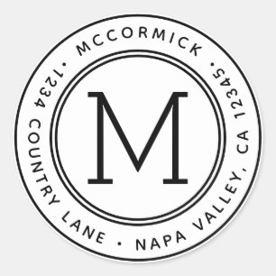 Adesivo Crie seu próprio endereço de devolução do Monogram