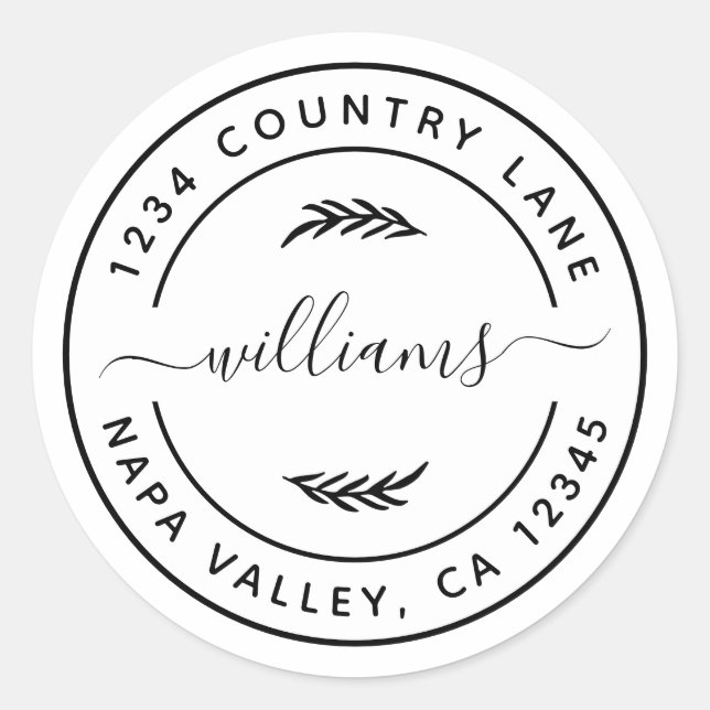 Adesivo Crie seu próprio endereço de devolução moderno (Frente)