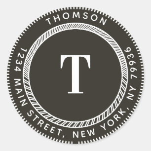 Adesivo Crie Seu Próprio Endereço De Devolução, Monograma 