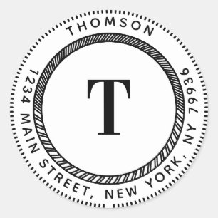 Adesivo Crie Seu Próprio Endereço De Devolução, Monograma