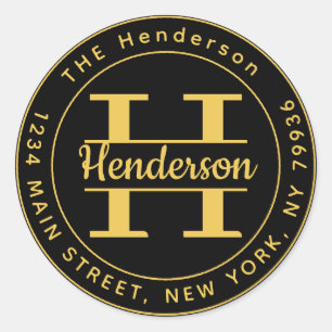 Adesivo Crie Seu Próprio Endereço de Devolução Monograma R