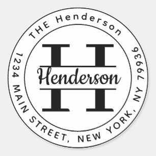 Adesivo Crie Seu Próprio Endereço de Devolução Monograma R