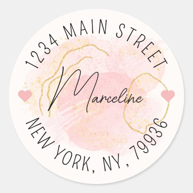 Adesivo Crie seu próprio endereço de devolução redonda (Frente)