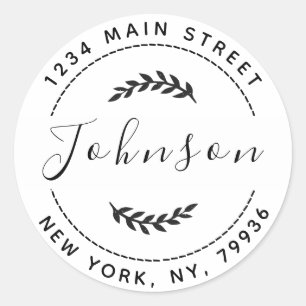 Adesivo Crie seu próprio endereço de devolução redonda