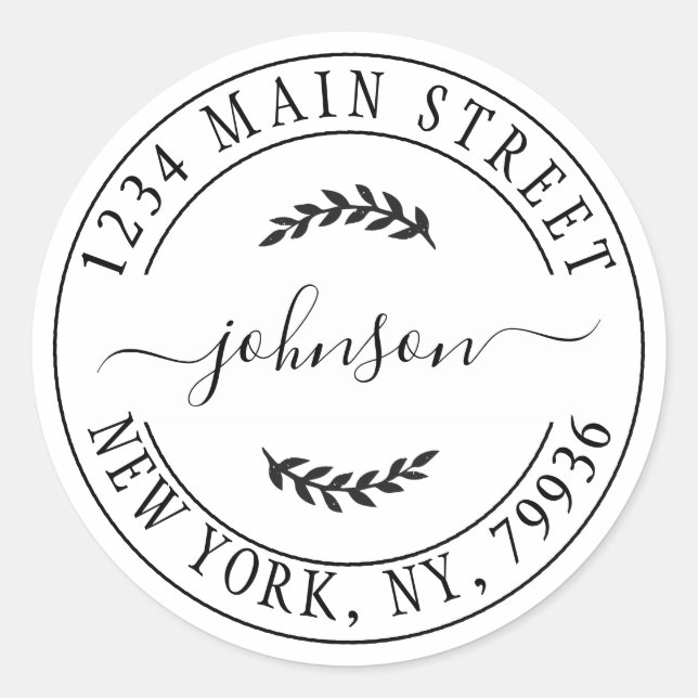 Adesivo Crie seu próprio endereço de devolução redonda (Frente)