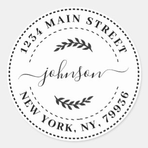 Adesivo Crie seu próprio endereço de devolução redonda