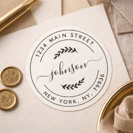 Adesivo Crie seu próprio endereço de devolução redonda