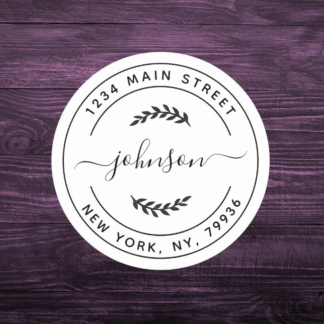 Adesivo Crie seu próprio endereço de devolução redonda (Criador carregado)