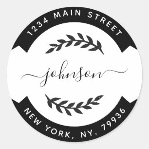 Adesivo Crie seu próprio endereço de devolução redonda