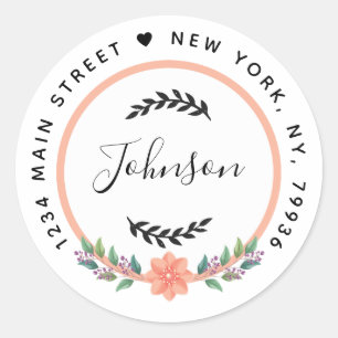 Adesivo Crie seu próprio endereço de devolução redonda