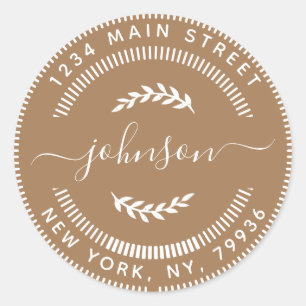 Adesivo Crie seu próprio endereço de devolução redonda