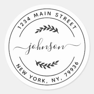 Adesivo Crie seu próprio endereço de devolução redonda