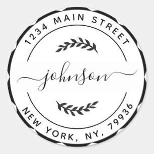 Adesivo Crie Seu Próprio Endereço de Devolução Redondo