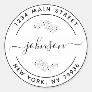 Adesivo Crie Seu Próprio Endereço de Devolução Redondo