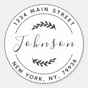 Adesivo Crie seu próprio endereço de devolução redondo