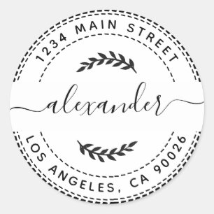 Adesivo Crie Seu Próprio Endereço de Devolução Redondo