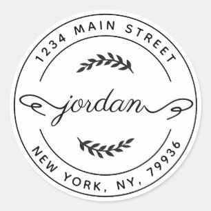 Adesivo Crie Seu Próprio Endereço de Devolução Redondo