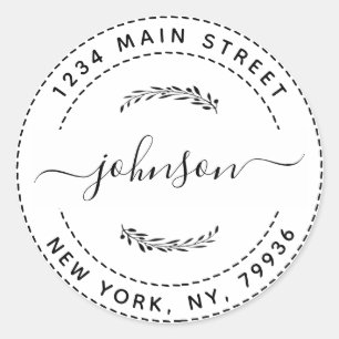 Adesivo Crie Seu Próprio Endereço de Devolução Redondo