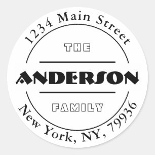 Adesivo Crie Seu Próprio Endereço de Devolução Redondo