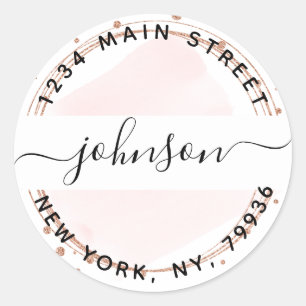 Adesivo Crie Seu Próprio Endereço de Devolução Redondo