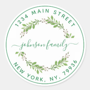 Adesivo Crie seu próprio endereço de devolução redondo