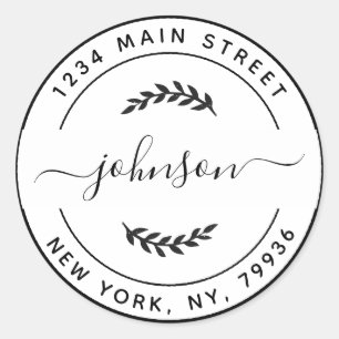 Adesivo Crie Seu Próprio Endereço de Devolução Redondo