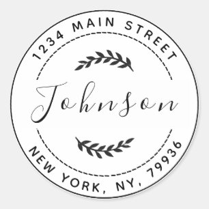 Adesivo Crie Seu Próprio Endereço de Devolução Redondo