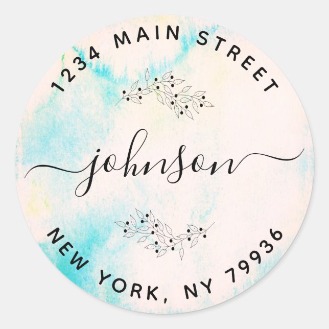 Adesivo Crie seu próprio endereço de devolução redondo aqu (Frente)