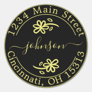 Adesivo Crie Seu Próprio Endereço de Devolução Redondo Clá