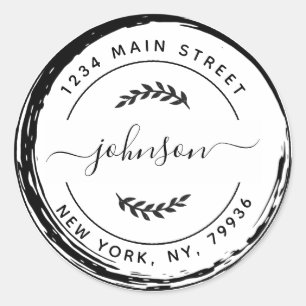 Adesivo Crie Seu Próprio Endereço de Devolução Redondo Clá