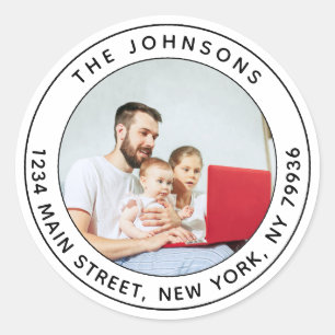 Adesivo Crie seu próprio endereço de devolução redondo com