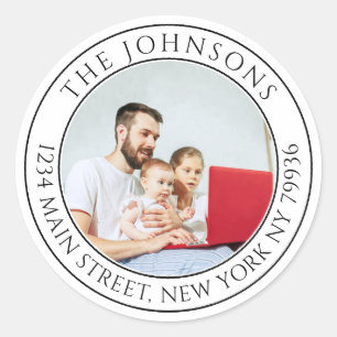 Adesivo Crie seu próprio endereço de devolução redondo com