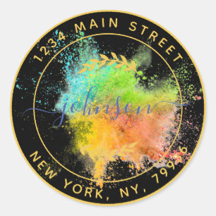 Adesivo Crie Seu Próprio Endereço de Devolução Redondo Dou