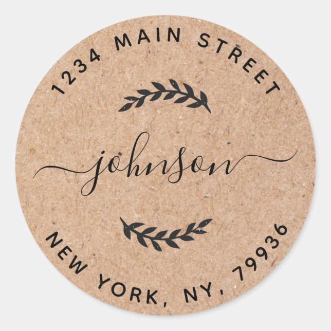 Adesivo Crie seu próprio endereço de devolução redondo Kra (Frente)